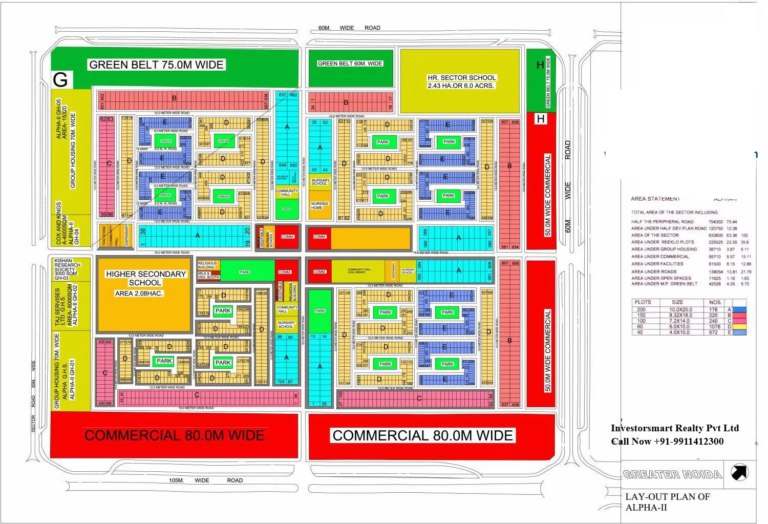 Layout of Sector Alpha-2 Greater Noida
