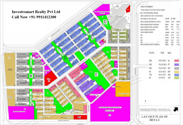 Layout of Sector Beta-1 Greater Noida