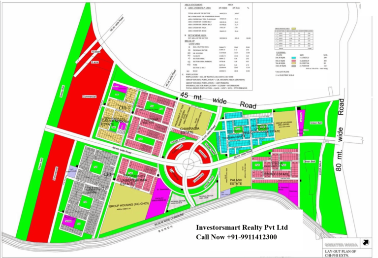 Layout of Sector Chi Phi Extn, Greater Noida