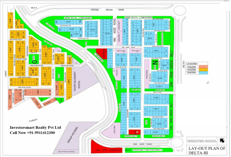 Layout of Sector Delta-3 Greater Noida