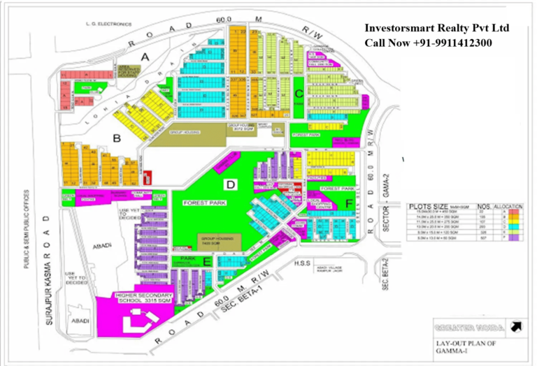 Layout of Sector Gamma-1 Greater Noida