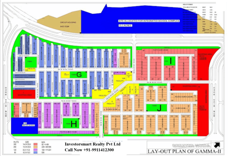 Layout of Sector Gamma-2 Greater Noida