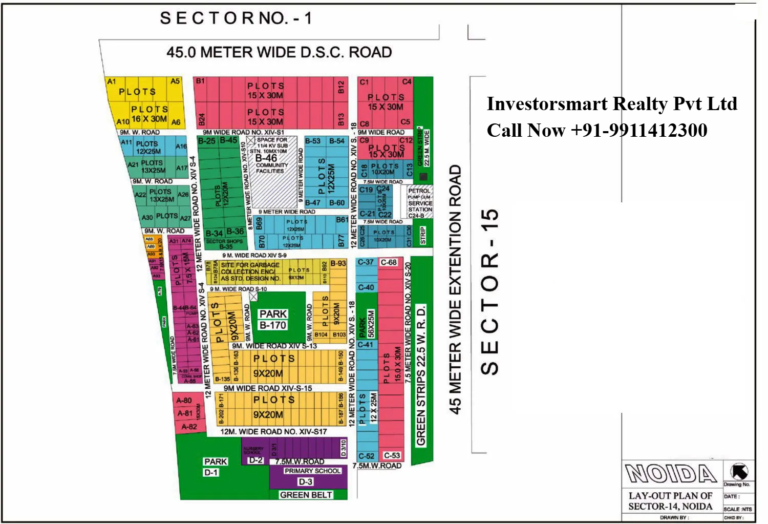 Sector 14 noida HD Map