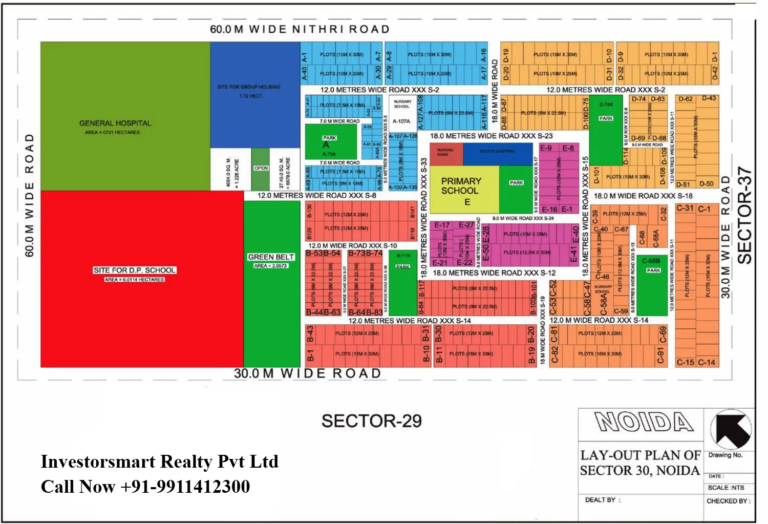 Layout Sector 30 Noida HD Map