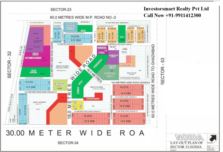 Layout Sector 33 noida HD Map