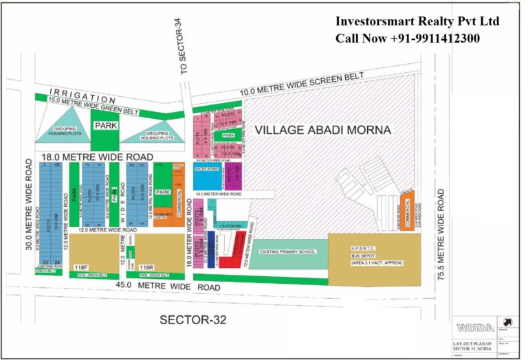 Layout Sector 35 noida HD Map