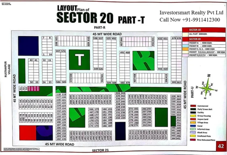 Full HD Map Of Sector-20, Part-T, Yamuna Expressway