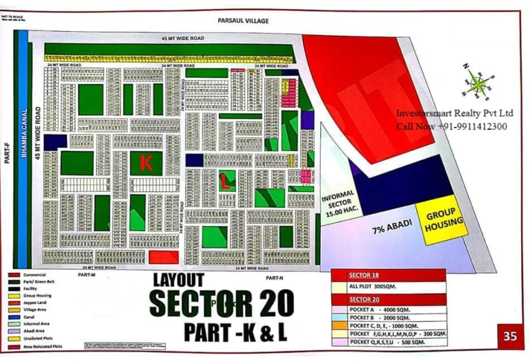 Full HD Map Of Sector-20, Part-K-L, Yamuna Expressway