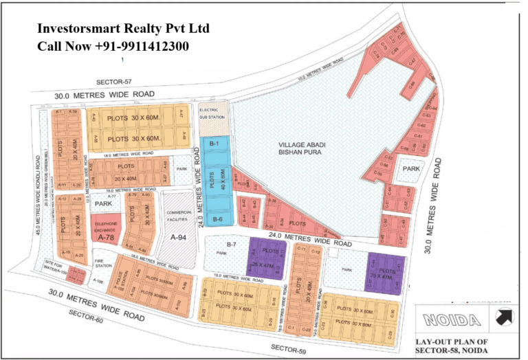 Sector 58 Noida Full HD Map