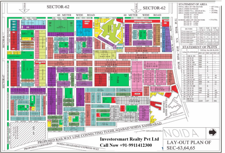 Sector 63,64,65 Noida Full HD Map